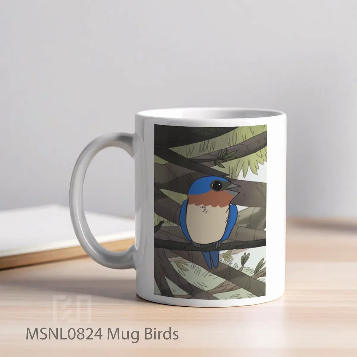 Mug Birds Gelas Keramik Tema Film MSNL0824 - Tampak Kiri