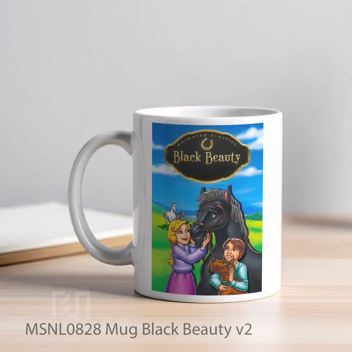 Mug Black Beauty V2 Gelas Keramik Tema Film MSNL0828 - Tampak Kiri