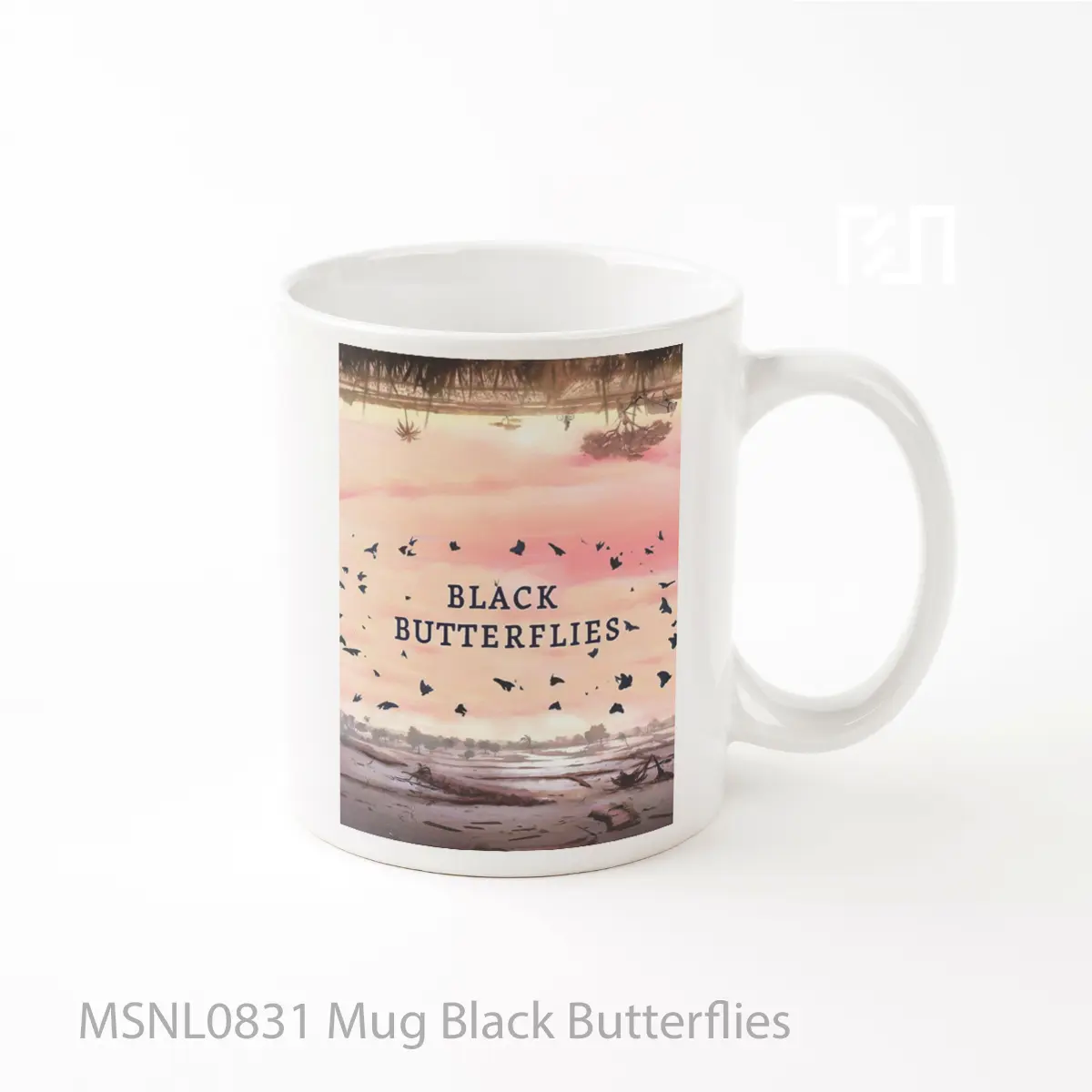 Mug Black Butterflies Gelas Keramik Tema Film MSNL0831