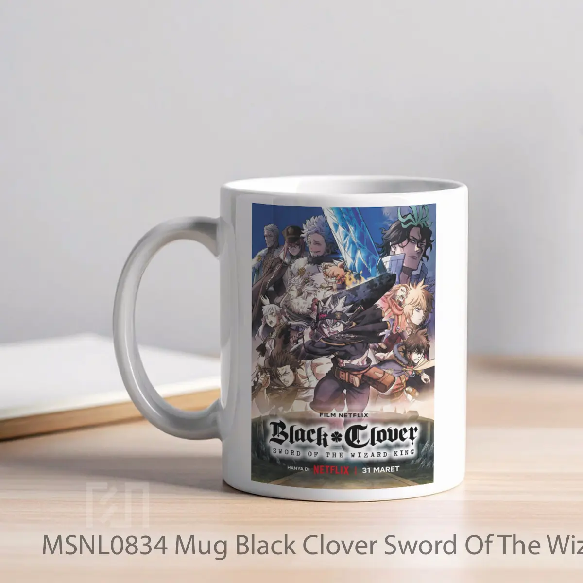 Mug Black Clover Sword Of The Wizard King Gelas Keramik Tema Film MSNL0834 - Tampak Kiri