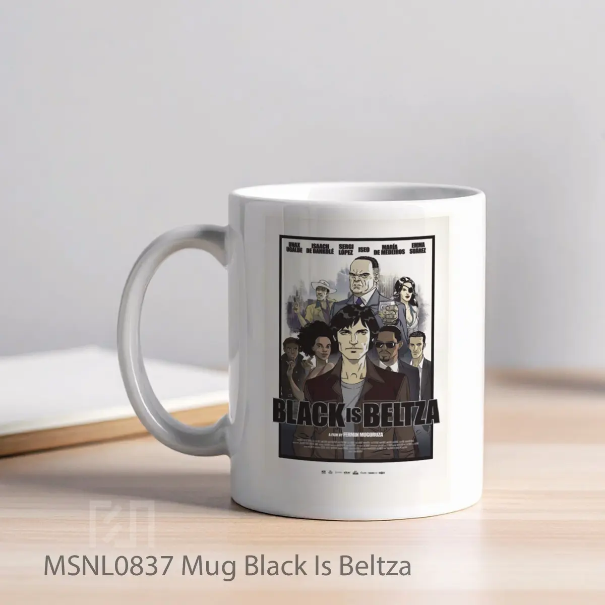 Mug Black Is Beltza Gelas Keramik Tema Film MSNL0837 - Tampak Kiri