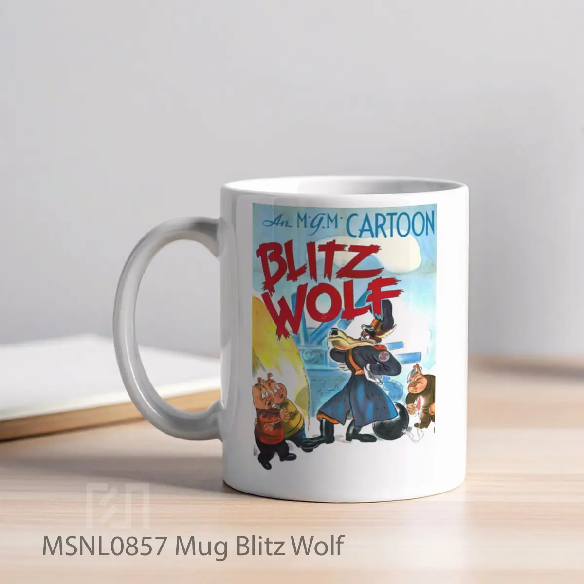 Mug Blitz Wolf Gelas Keramik Tema Film MSNL0857 - Tampak Kiri