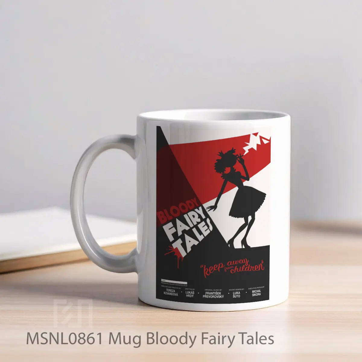 Mug Bloody Fairy Tales Gelas Keramik Tema Film MSNL0861 - Tampak Kiri
