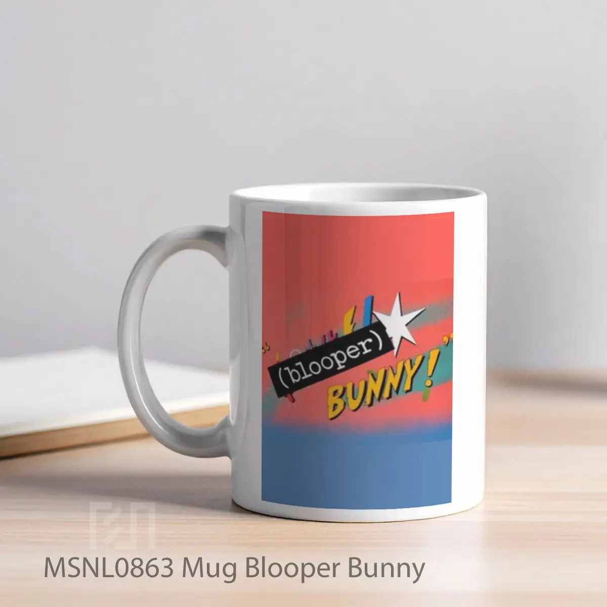 Mug Blooper Bunny Gelas Keramik Tema Film MSNL0863 - Tampak Kiri
