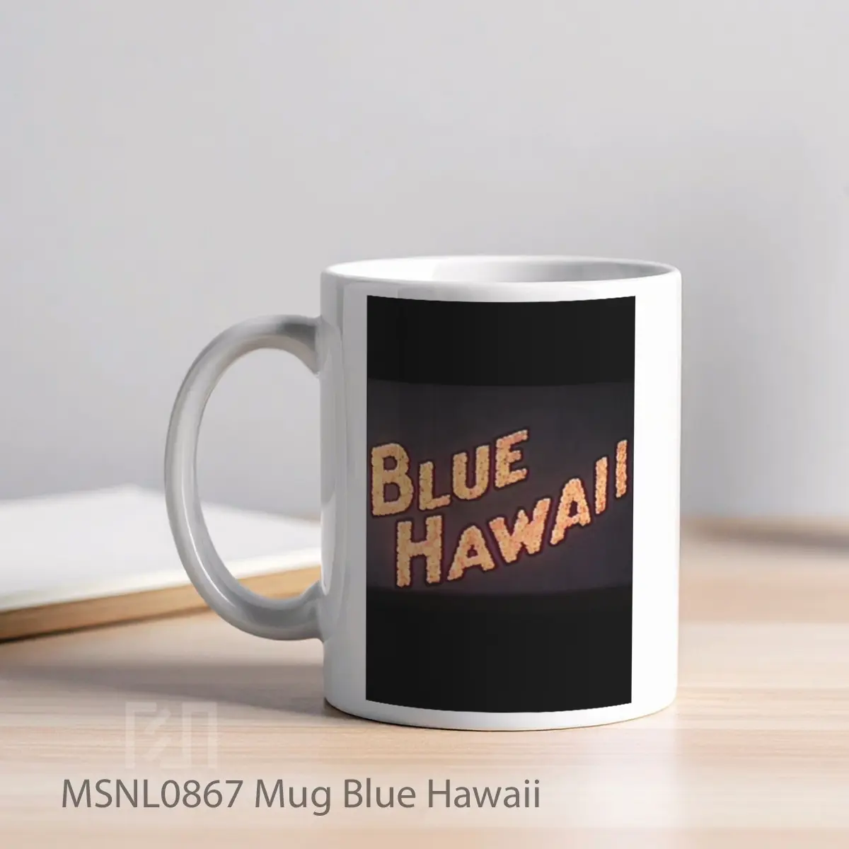 Mug Blue Hawaii Gelas Keramik Tema Film MSNL0867 - Tampak Kiri