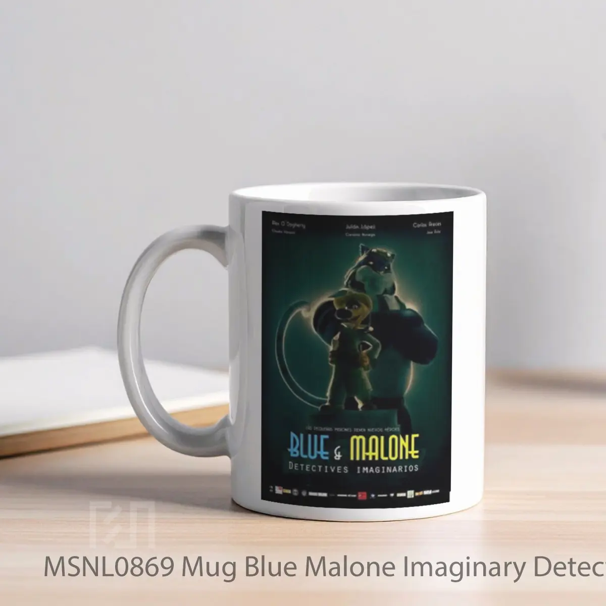 Mug Blue Malone Imaginary Detectives Gelas Keramik Tema Film MSNL0869 - Tampak Kiri