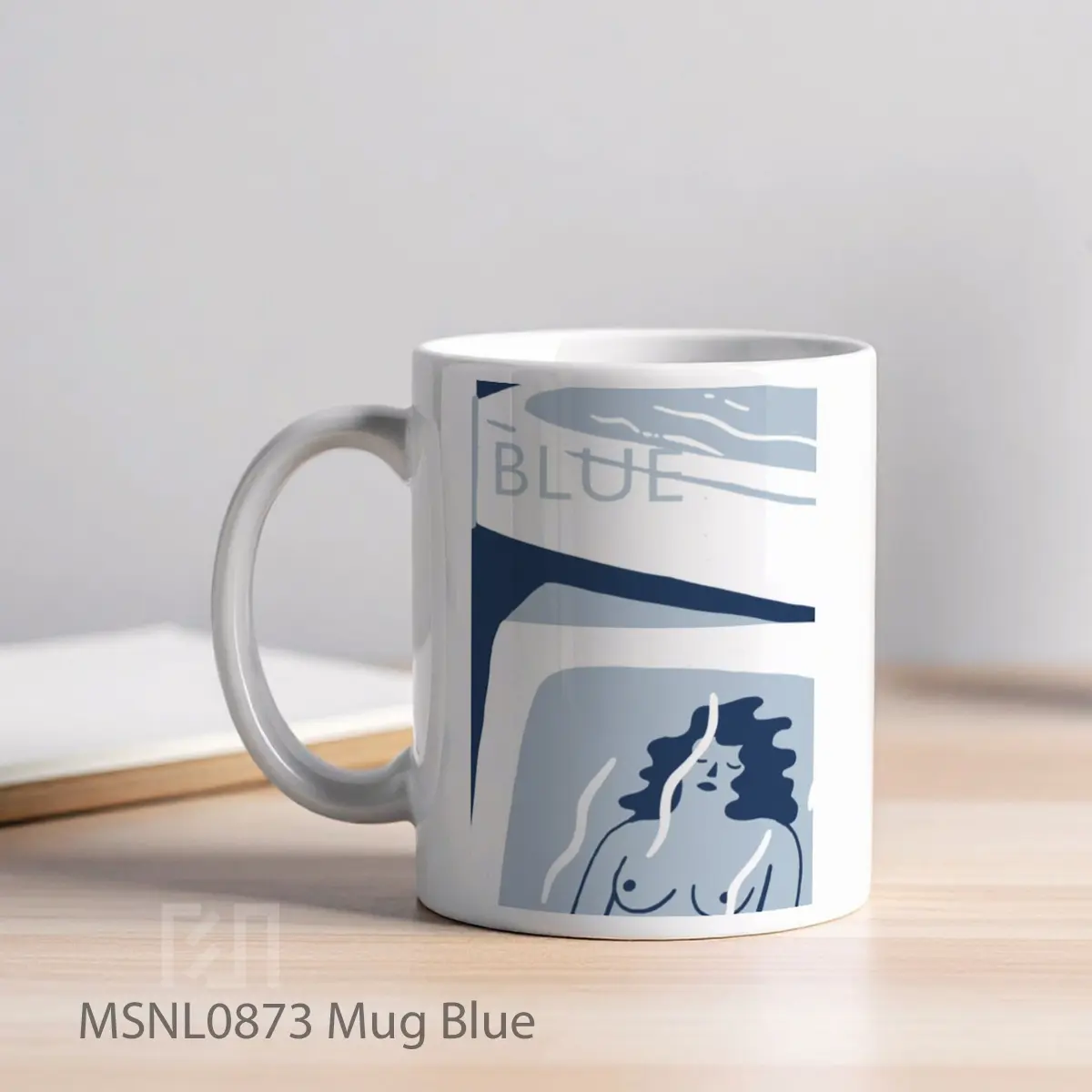 Mug Blue Gelas Keramik Tema Film MSNL0873 - Tampak Kiri