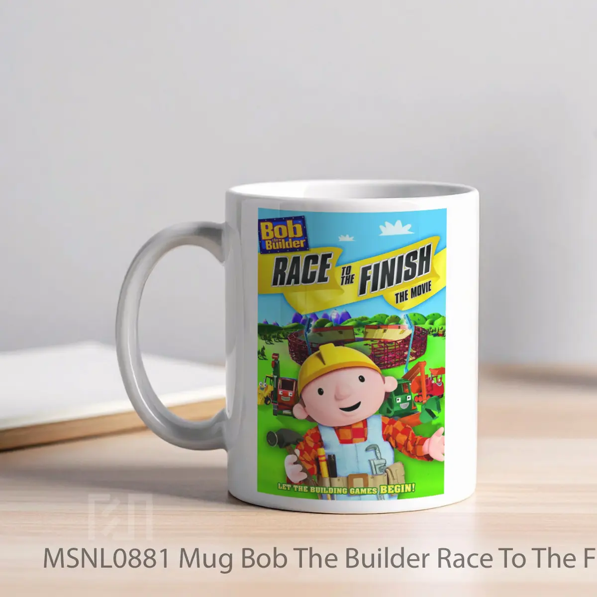 Mug Bob The Builder Race To The Finish Gelas Keramik Tema Film MSNL0881 - Tampak Kiri