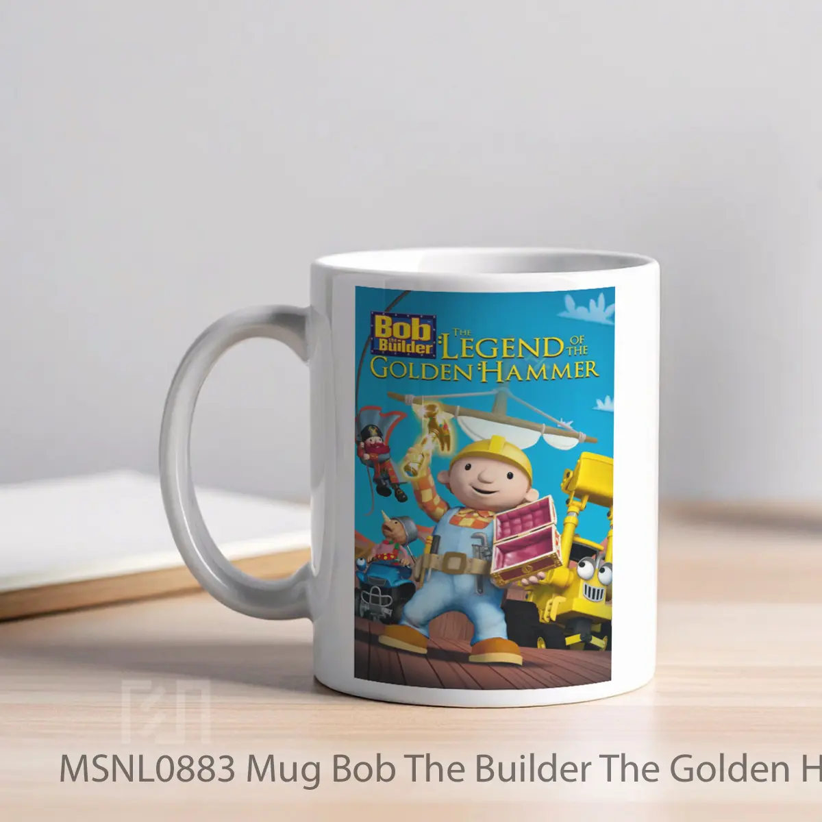 Mug Bob The Builder The Golden Hammer Gelas Keramik Tema Film MSNL0883 - Tampak Kiri