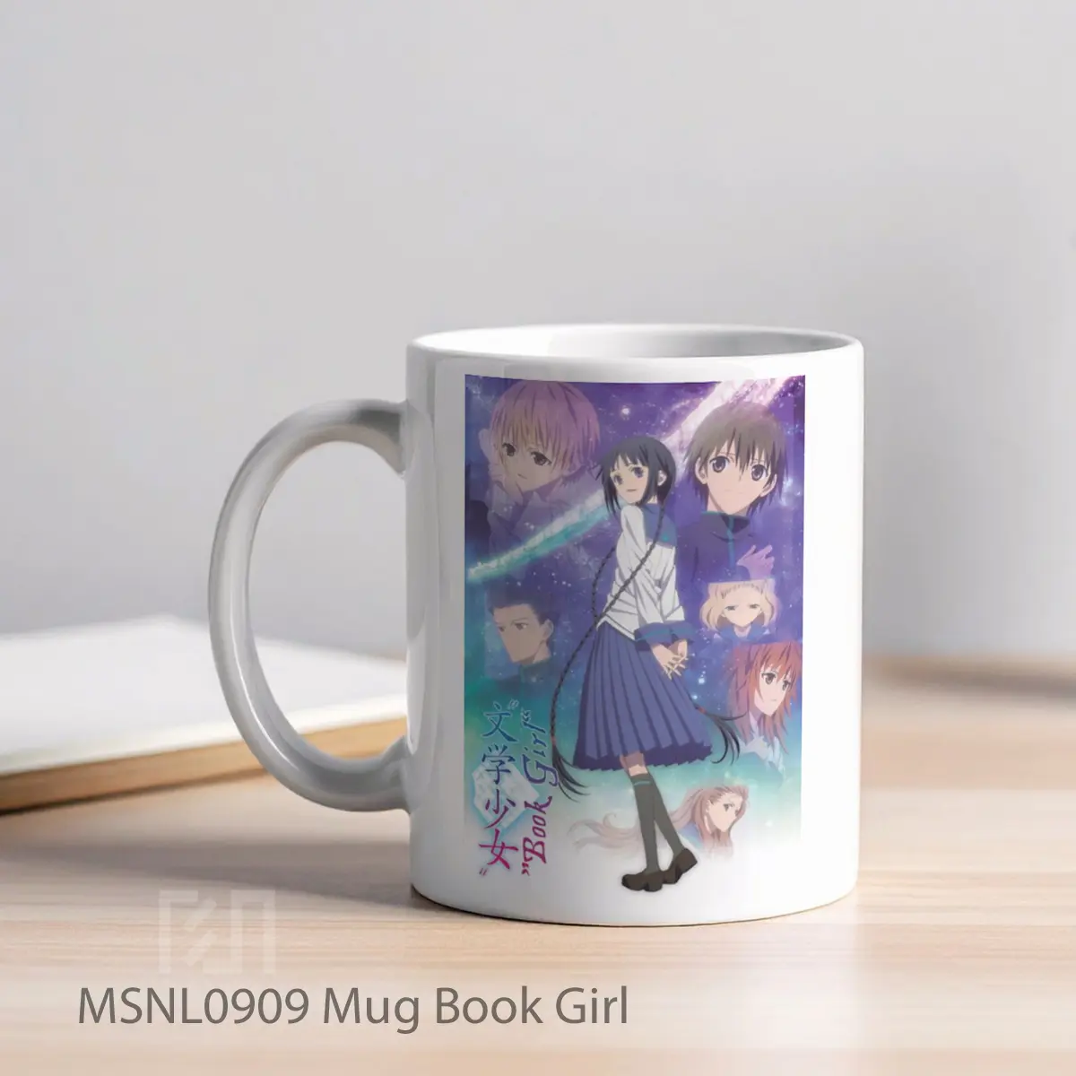Mug Book Girl Gelas Keramik Tema Film MSNL0909 - Tampak Kiri