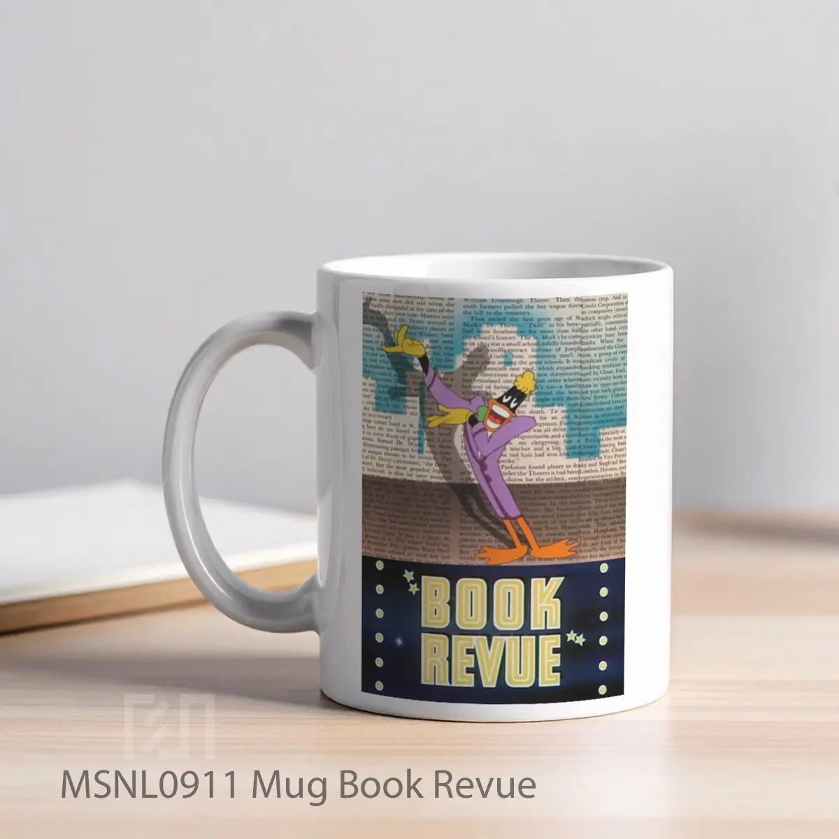 Mug Book Revue Gelas Keramik Tema Film MSNL0911 - Tampak Kiri