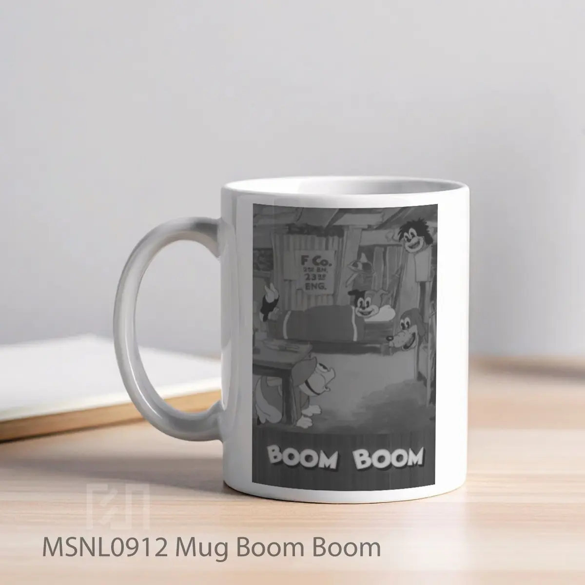 Mug Boom Boom Gelas Keramik Tema Film MSNL0912 - Tampak Kiri