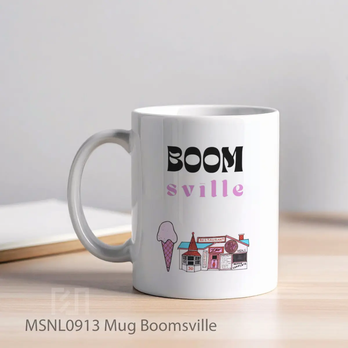 Mug Boomsville Gelas Keramik Tema Film MSNL0913 - Tampak Kiri