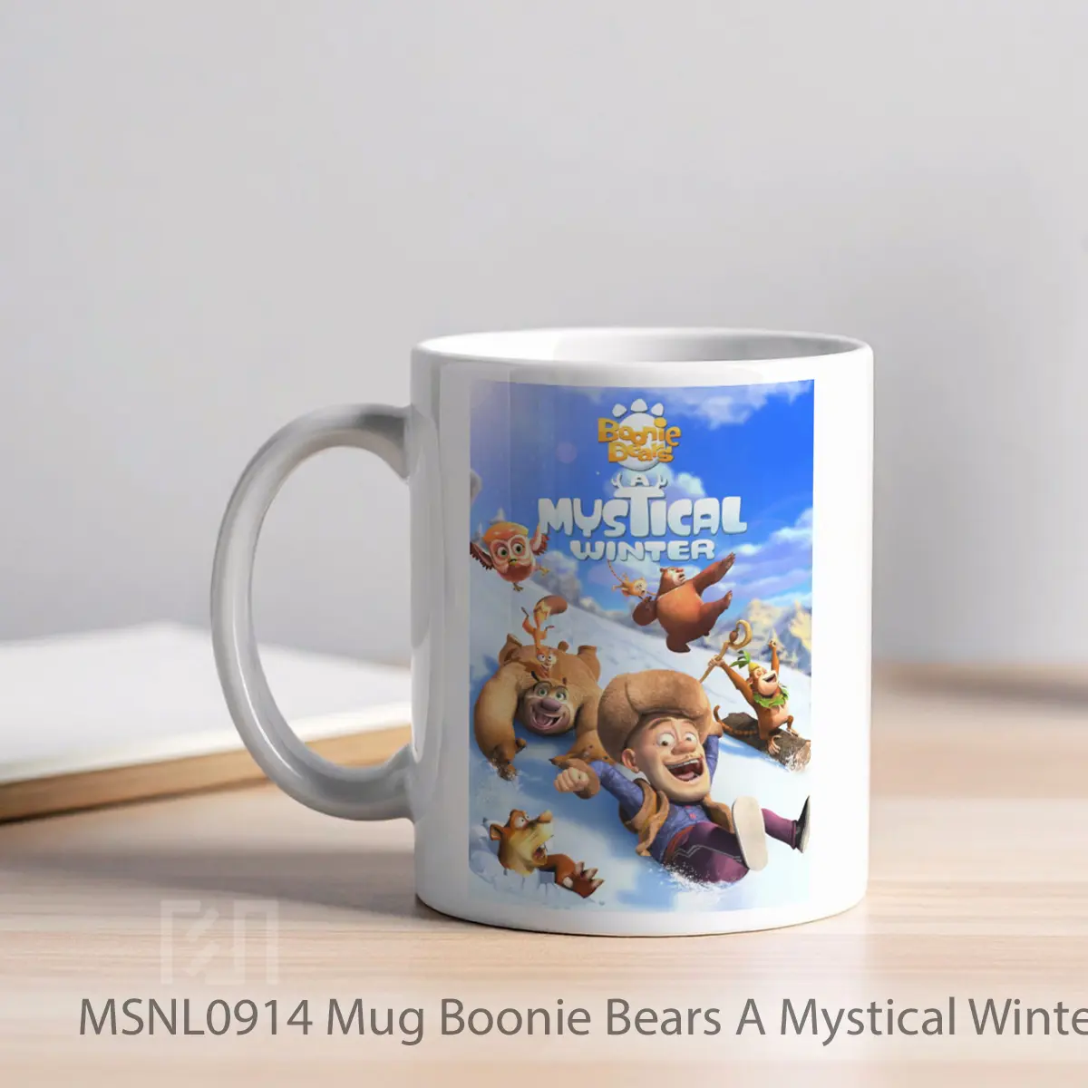 Mug Boonie Bears A Mystical Winter Gelas Keramik Tema Film MSNL0914 - Tampak Kiri