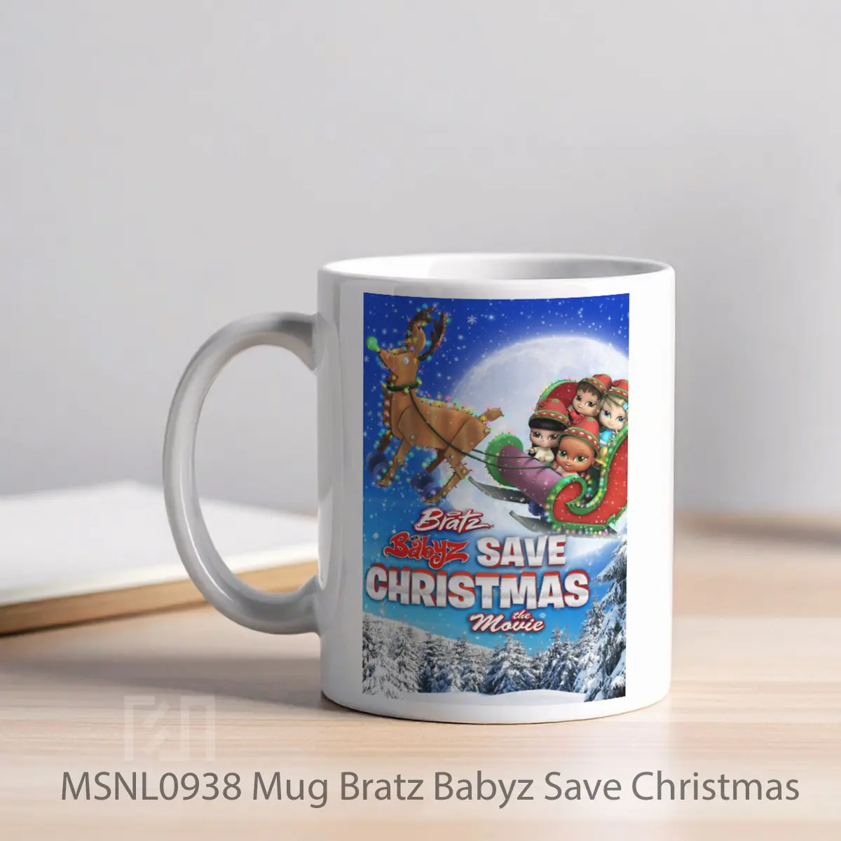 Mug Bratz Babyz Save Christmas Gelas Keramik Tema Film MSNL0938 - Tampak Kiri