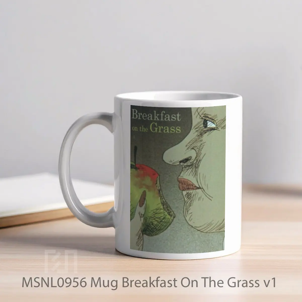 Mug Breakfast On The Grass V1 Gelas Keramik Tema Film MSNL0956 - Tampak Kiri