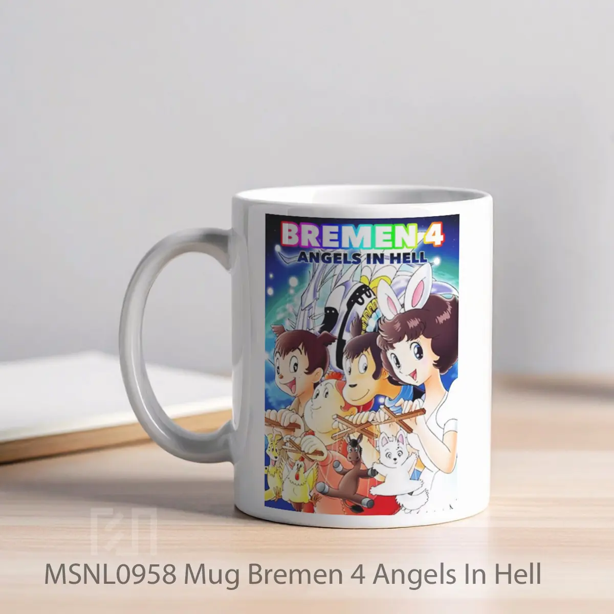 Mug Bremen 4 Angels In Hell Gelas Keramik Tema Film MSNL0958 - Tampak Kiri