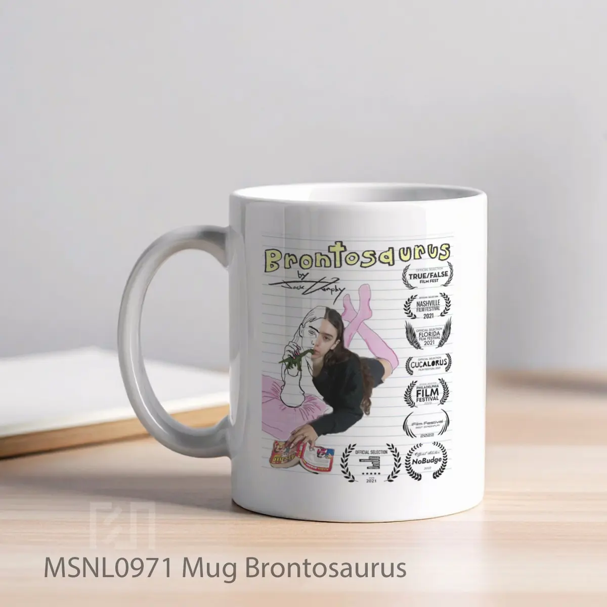 Mug Brontosaurus Gelas Keramik Tema Film MSNL0971 - Tampak Kiri