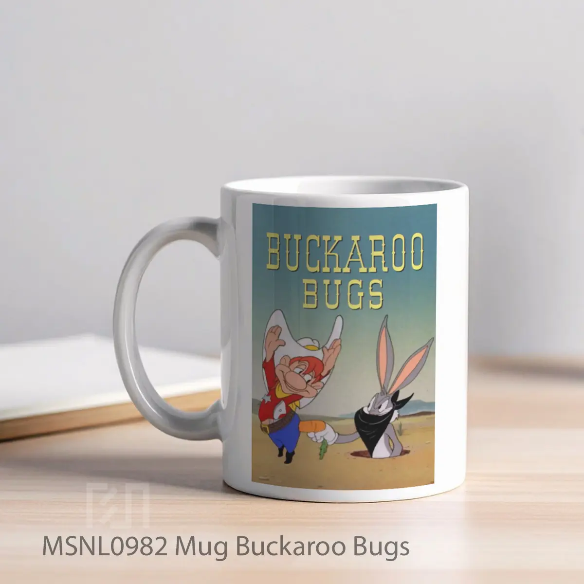 Mug Buckaroo Bugs Gelas Keramik Tema Film MSNL0982 - Tampak Kiri