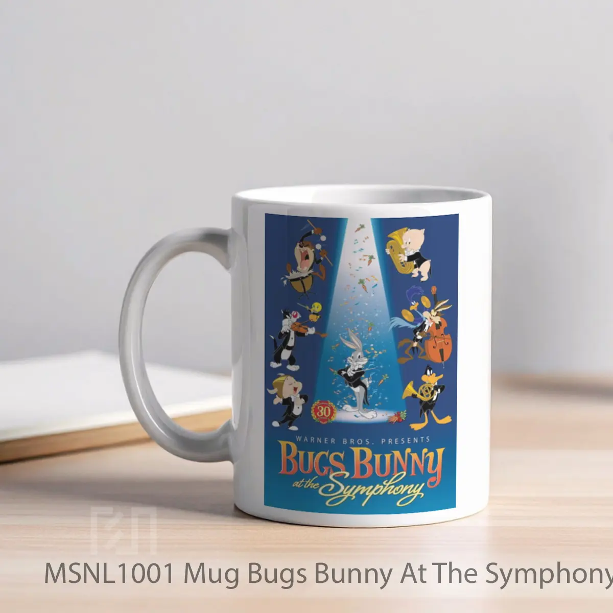 Mug Bugs Bunny At The Symphony Gelas Keramik Tema Film MSNL1001 - Tampak Kiri