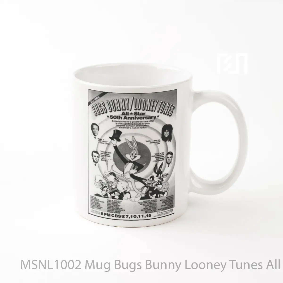 Mug Bugs Bunny Looney Tunes All Star 50th Anniversary Gelas Keramik Tema Film MSNL1002
