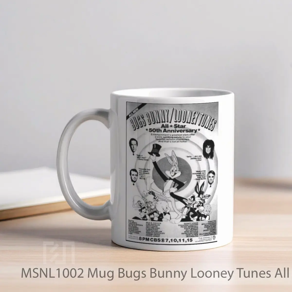 Mug Bugs Bunny Looney Tunes All Star 50th Anniversary Gelas Keramik Tema Film MSNL1002 - Tampak Kiri