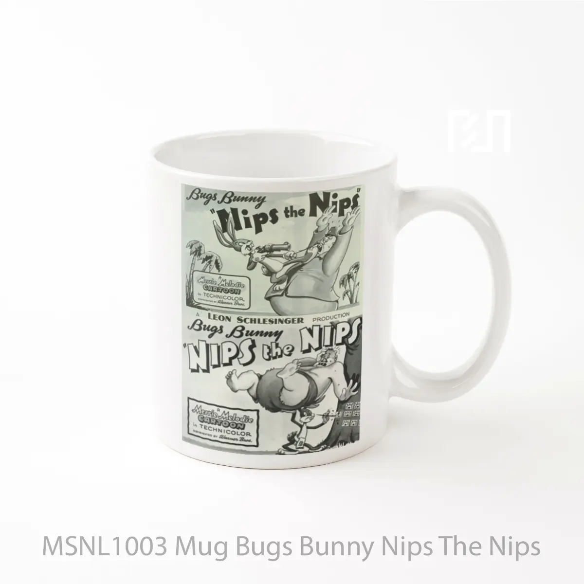Mug Bugs Bunny Nips The Nips Gelas Keramik Tema Film MSNL1003