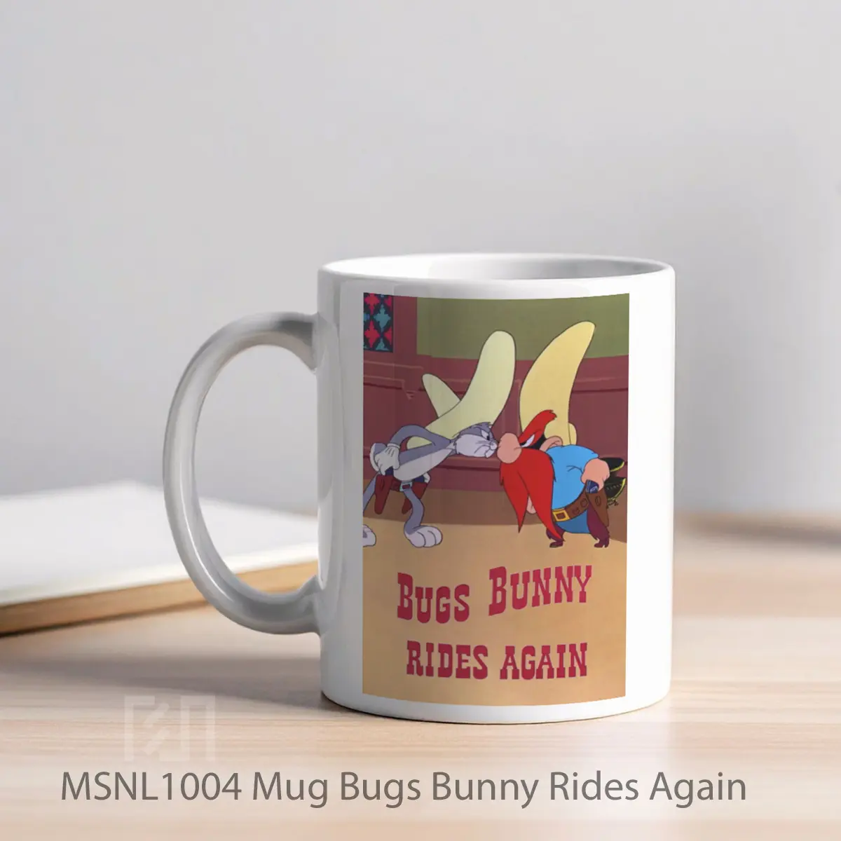 Mug Bugs Bunny Rides Again Gelas Keramik Tema Film MSNL1004 - Tampak Kiri