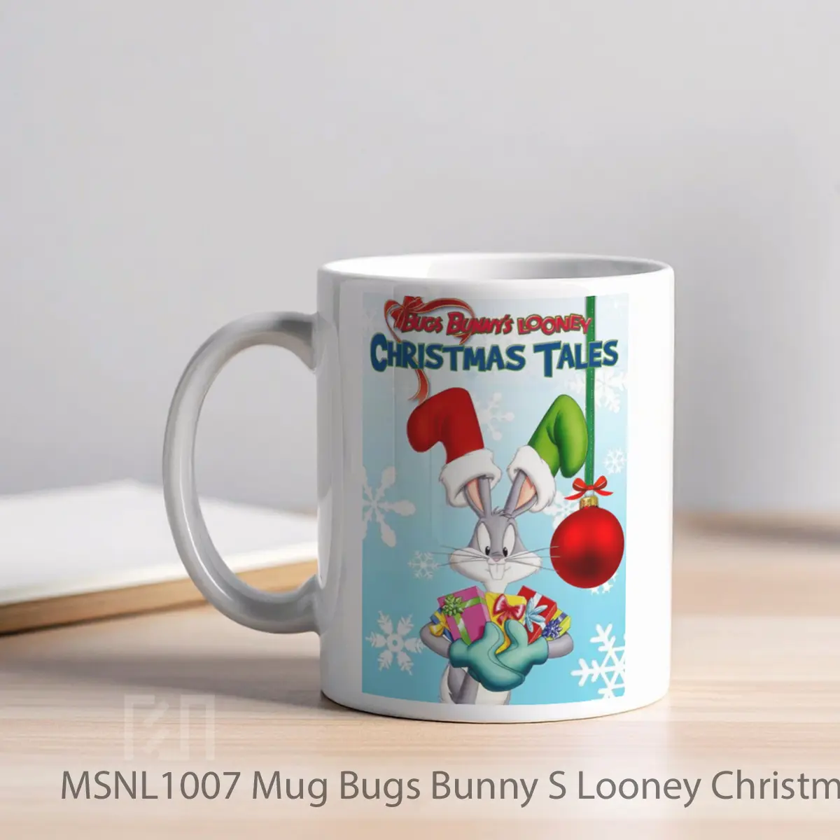 Mug Bugs Bunny S Looney Christmas Tales Gelas Keramik Tema Film MSNL1007 - Tampak Kiri