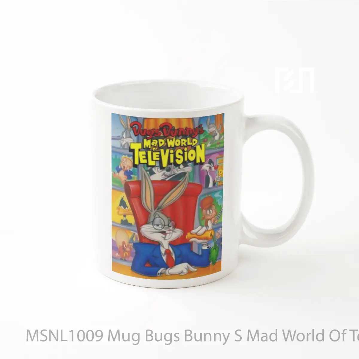 Mug Bugs Bunny S Mad World Of Television Gelas Keramik Tema Film MSNL1009