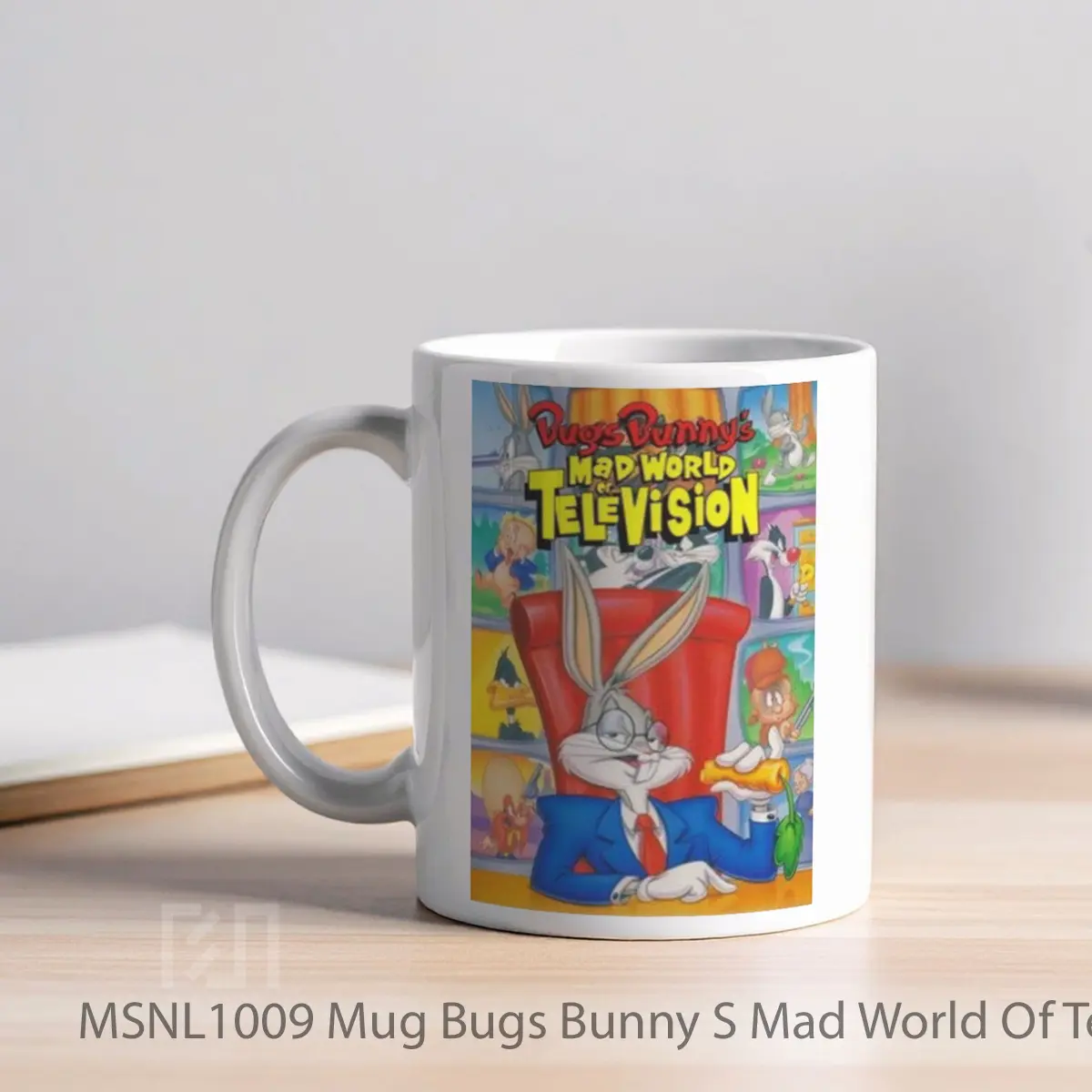 Mug Bugs Bunny S Mad World Of Television Gelas Keramik Tema Film MSNL1009 - Tampak Kiri