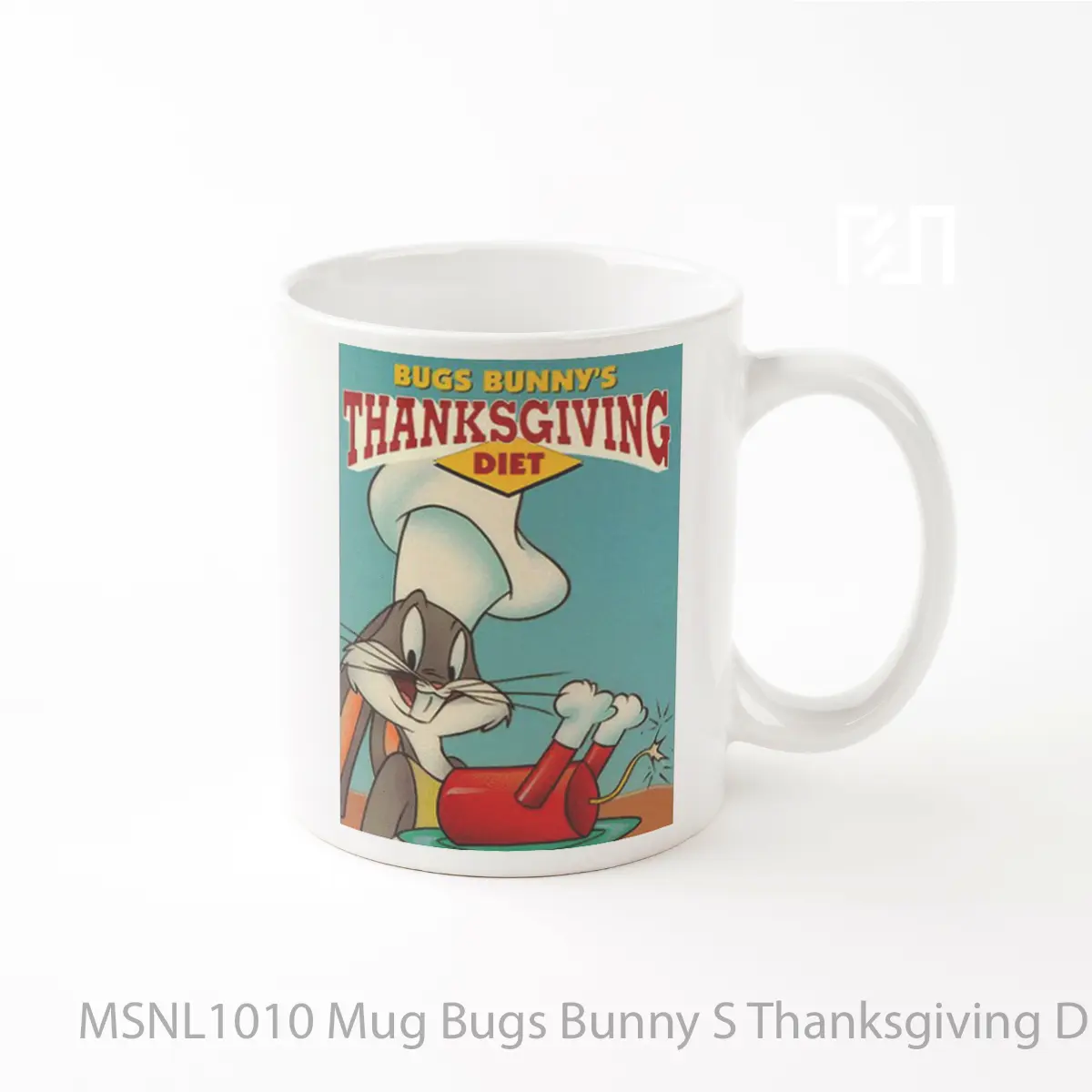 Mug Bugs Bunny S Thanksgiving Diet Gelas Keramik Tema Film MSNL1010