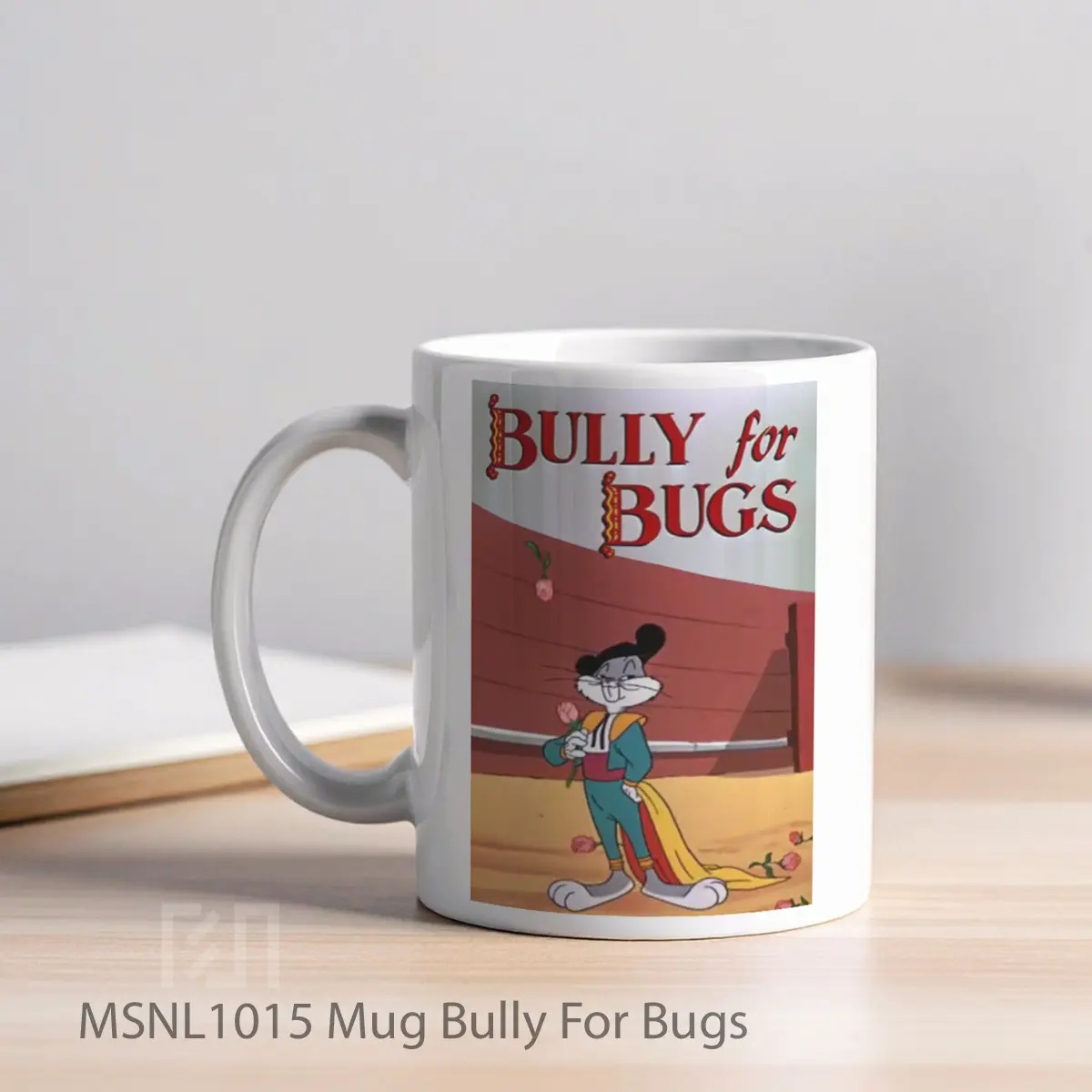 Mug Bully For Bugs Gelas Keramik Tema Film MSNL1015 - Tampak Kiri