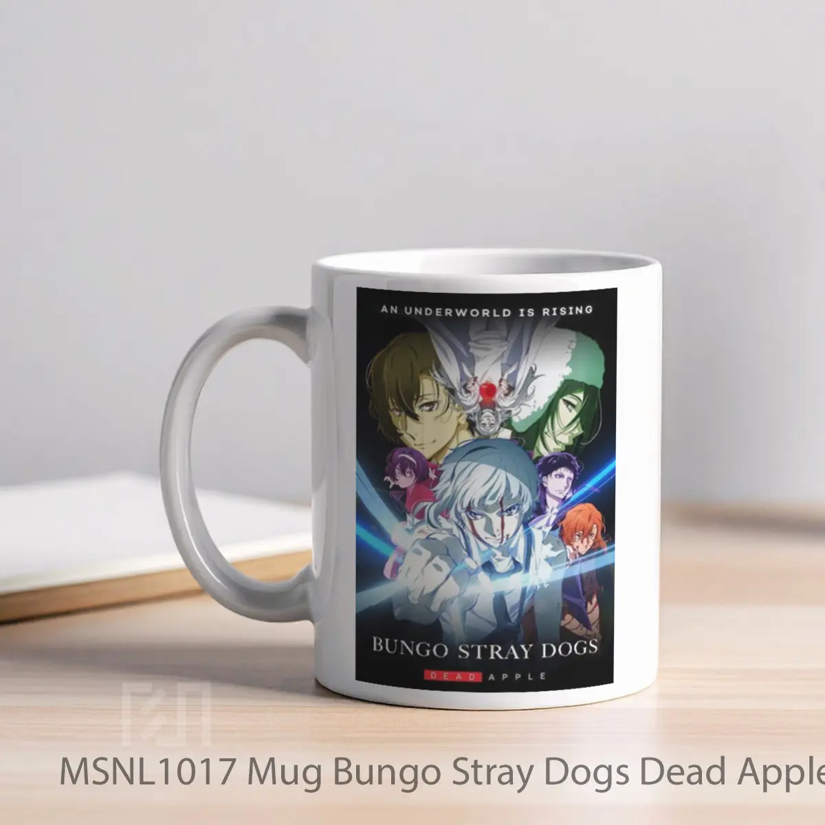 Mug Bungo Stray Dogs Dead Apple Gelas Keramik Tema Film MSNL1017 - Tampak Kiri