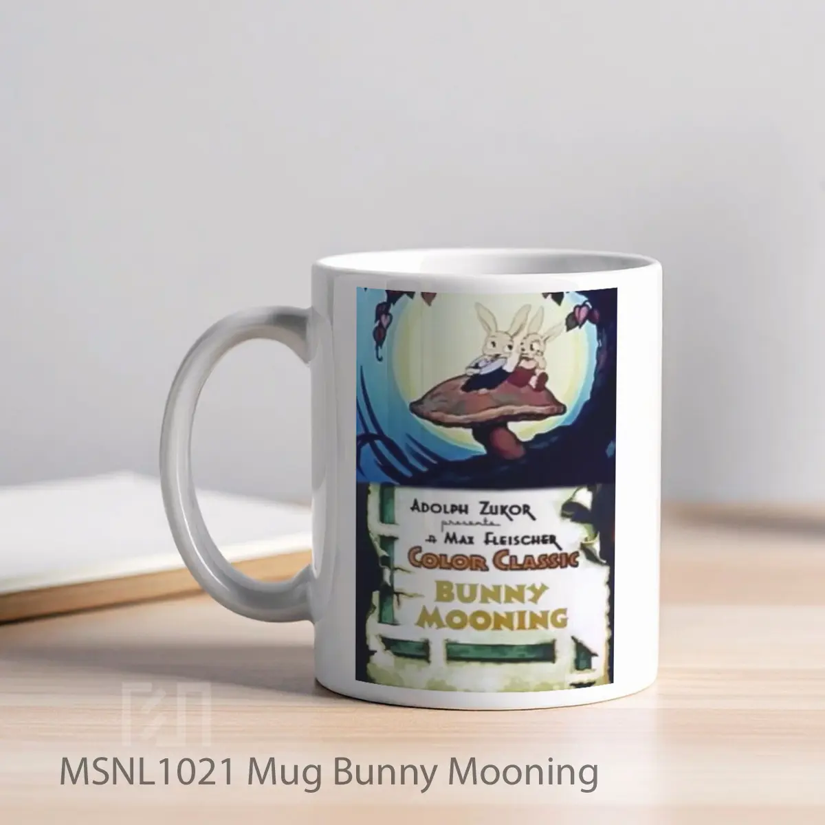 Mug Bunny Mooning Gelas Keramik Tema Film MSNL1021 - Tampak Kiri