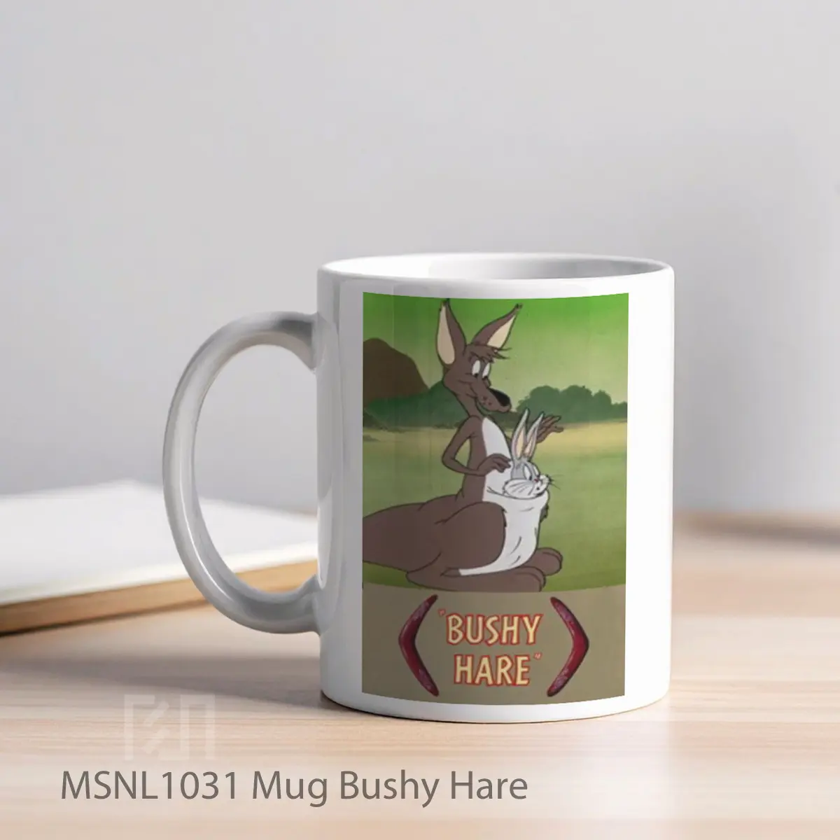 Mug Bushy Hare Gelas Keramik Tema Film MSNL1031 - Tampak Kiri