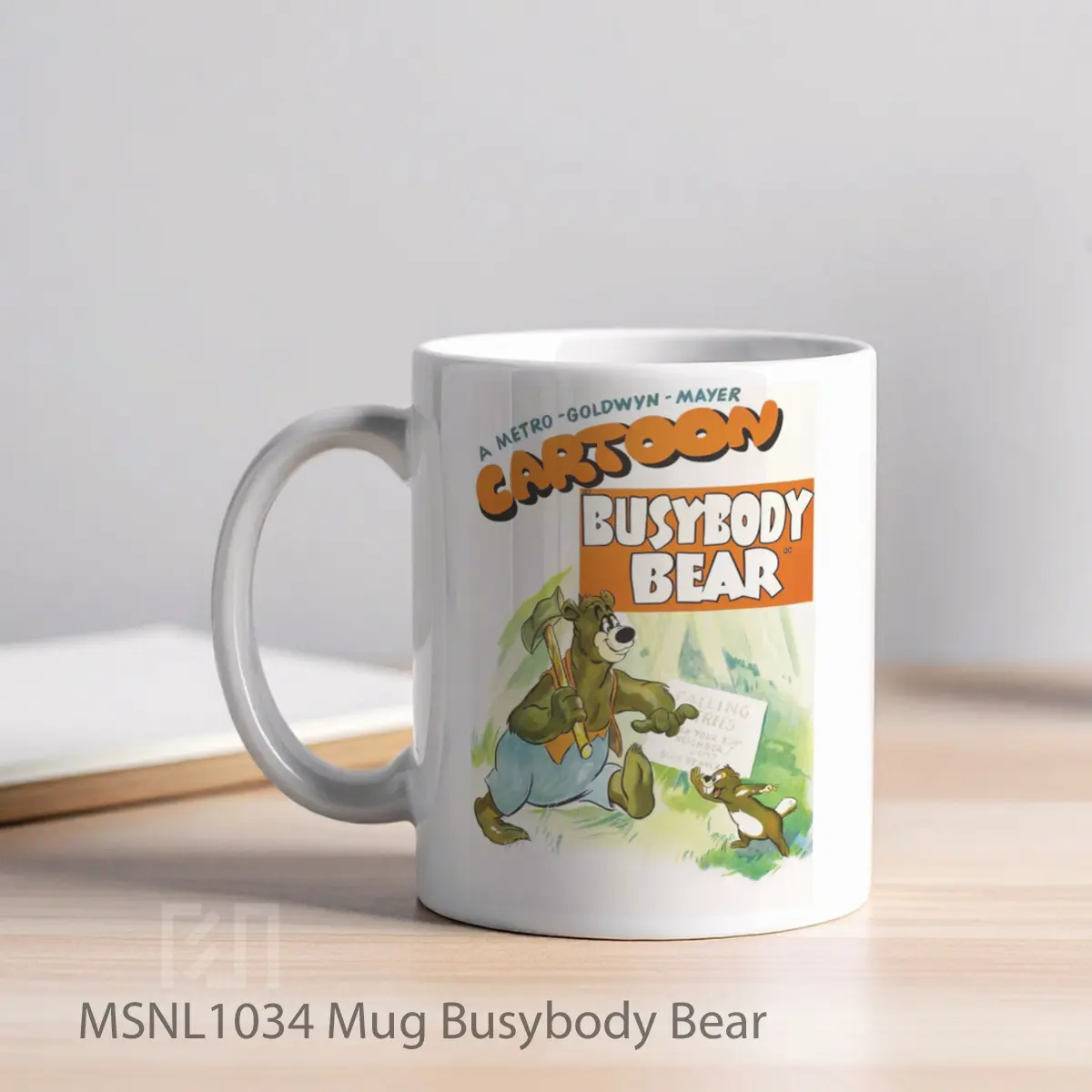 Mug Busybody Bear Gelas Keramik Tema Film MSNL1034 - Tampak Kiri