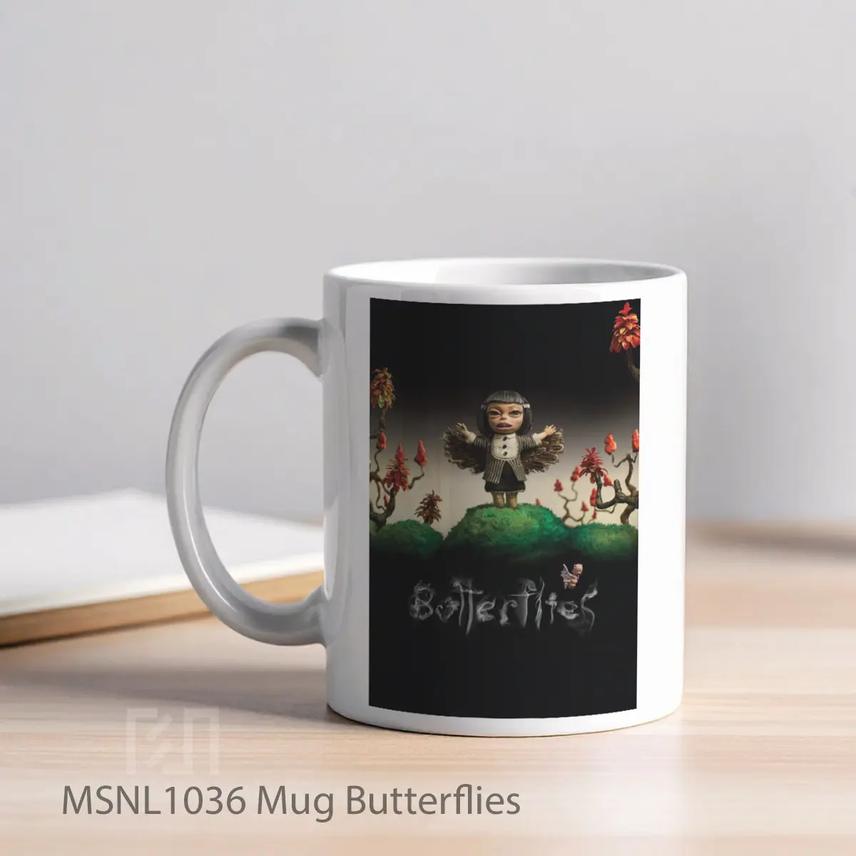 Mug Butterflies Gelas Keramik Tema Film MSNL1036 - Tampak Kiri