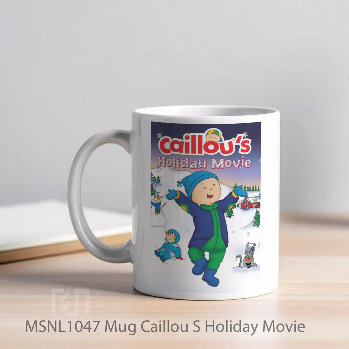 Mug Caillou S Holiday Movie Gelas Keramik Tema Film MSNL1047 - Tampak Kiri