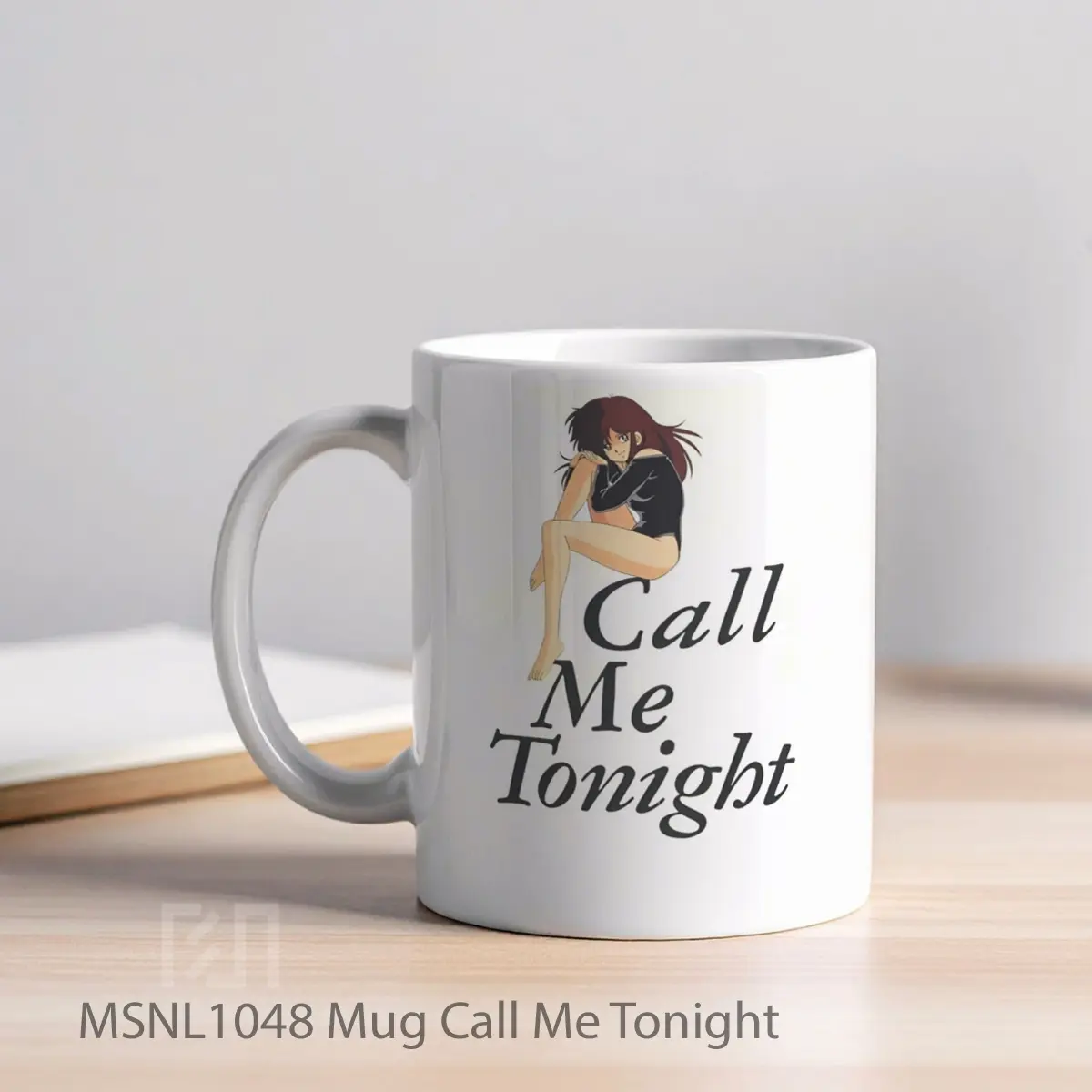 Mug Call Me Tonight Gelas Keramik Tema Film MSNL1048 - Tampak Kiri
