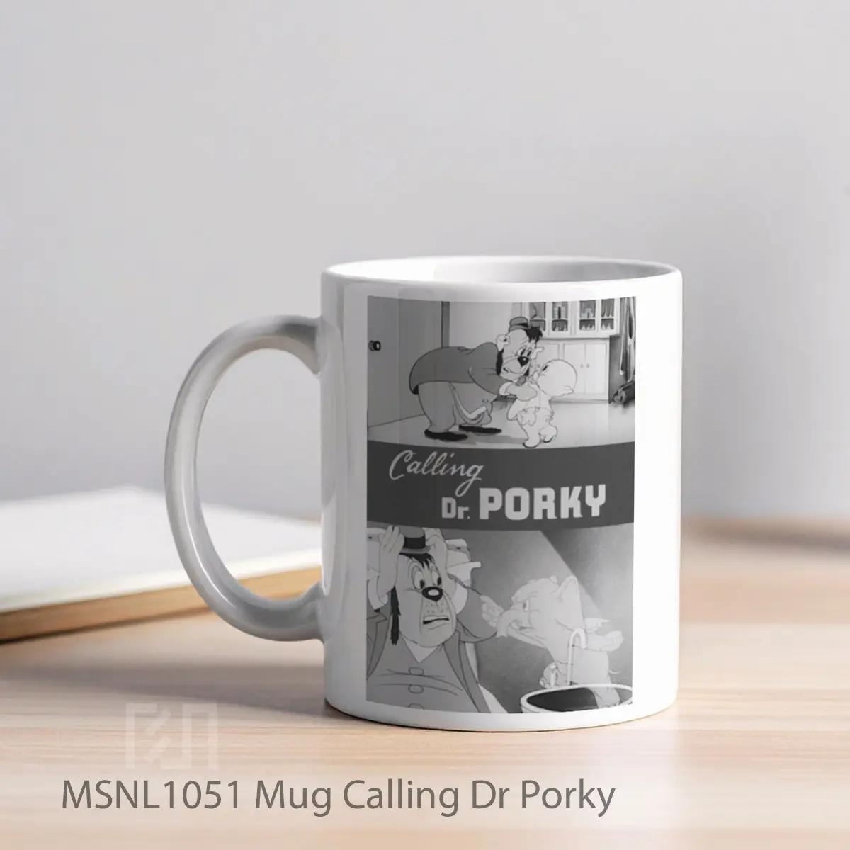 Mug Calling Dr Porky Gelas Keramik Tema Film MSNL1051 - Tampak Kiri