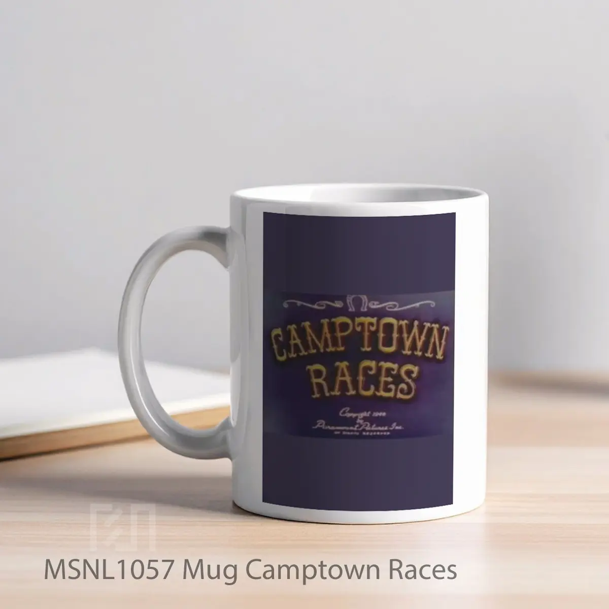 Mug Camptown Races Gelas Keramik Tema Film MSNL1057 - Tampak Kiri
