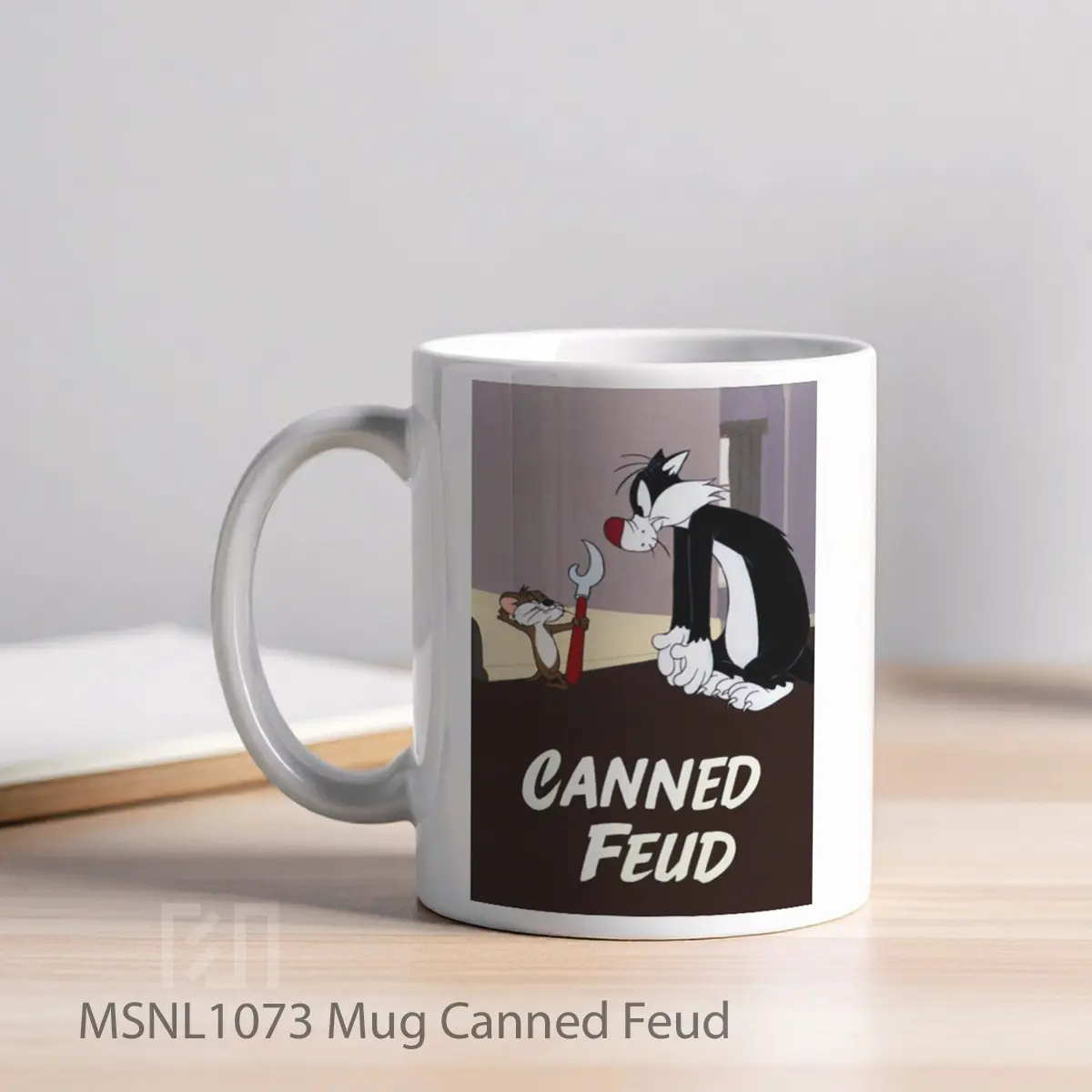 Mug Canned Feud Gelas Keramik Tema Film MSNL1073 - Tampak Kiri