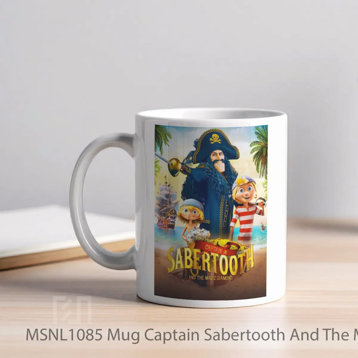 Mug Captain Sabertooth And The Magical Diamond Gelas Keramik Tema Film MSNL1085 - Tampak Kiri