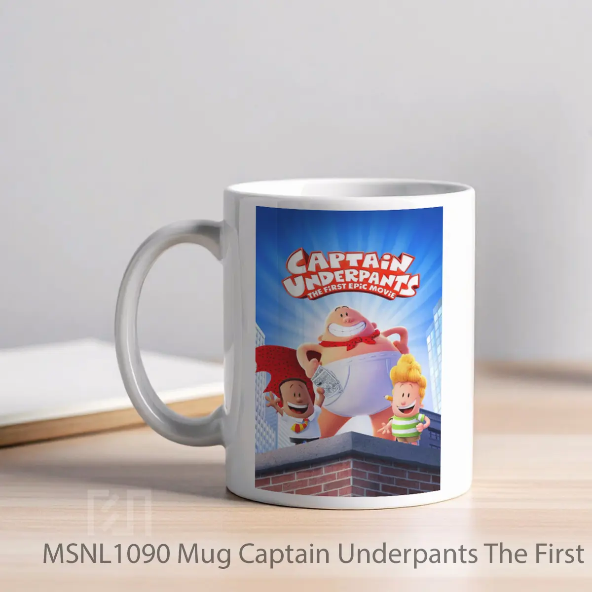 Mug Captain Underpants The First Epic Movie Gelas Keramik Tema Film MSNL1090 - Tampak Kiri