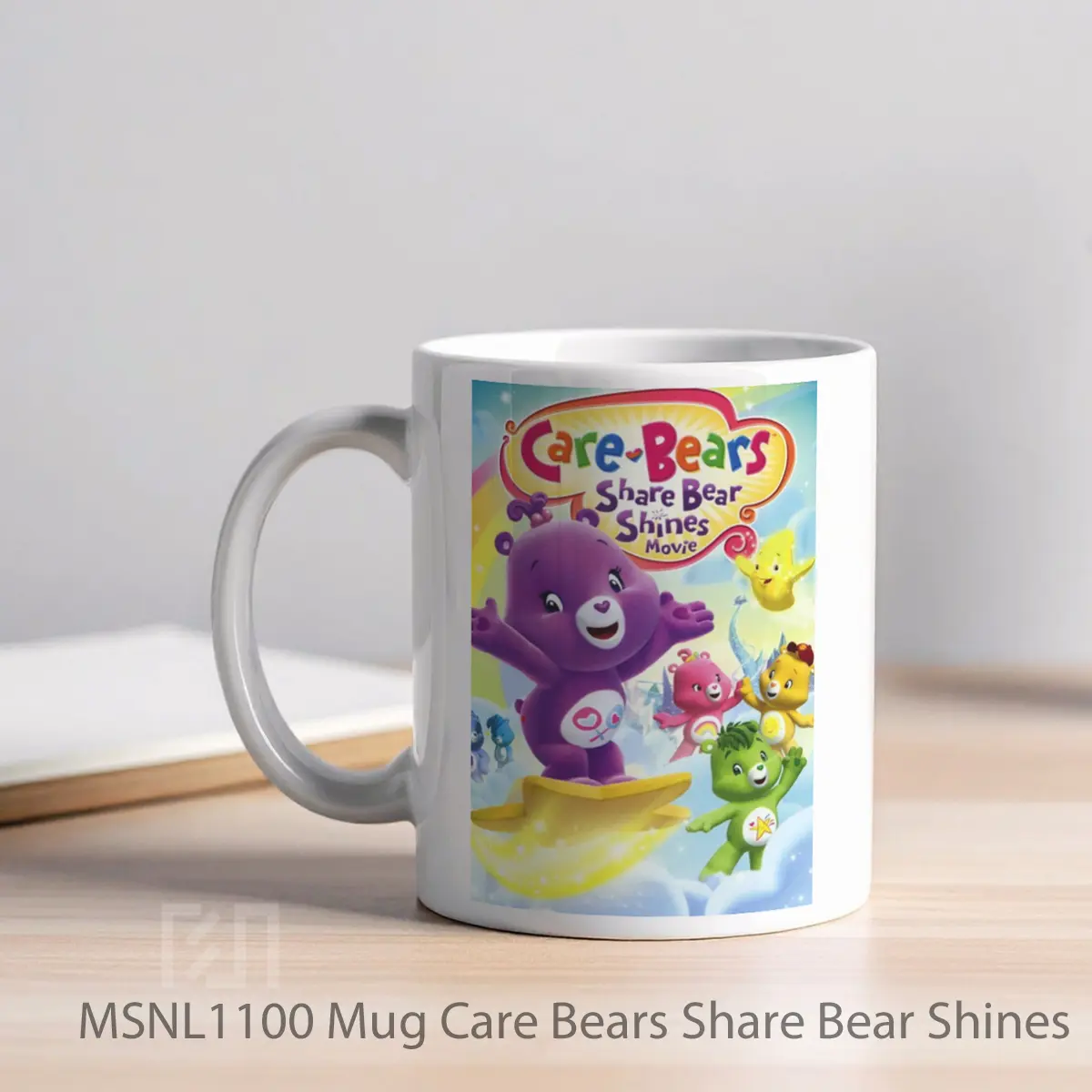 Mug Care Bears Share Bear Shines Gelas Keramik Tema Film MSNL1100 - Tampak Kiri