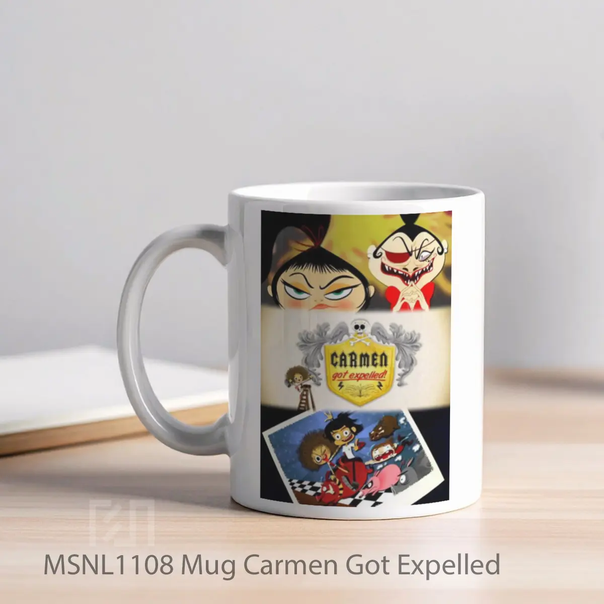 Mug Carmen Got Expelled Gelas Keramik Tema Film MSNL1108 - Tampak Kiri