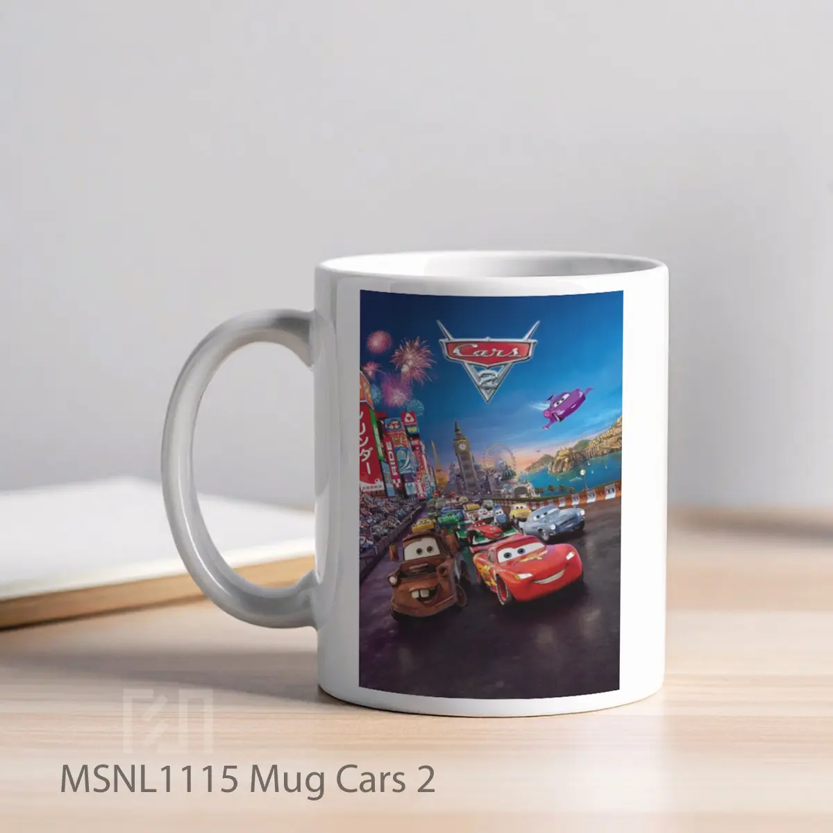 Mug Cars 2 Gelas Keramik Tema Film MSNL1115 - Tampak Kiri