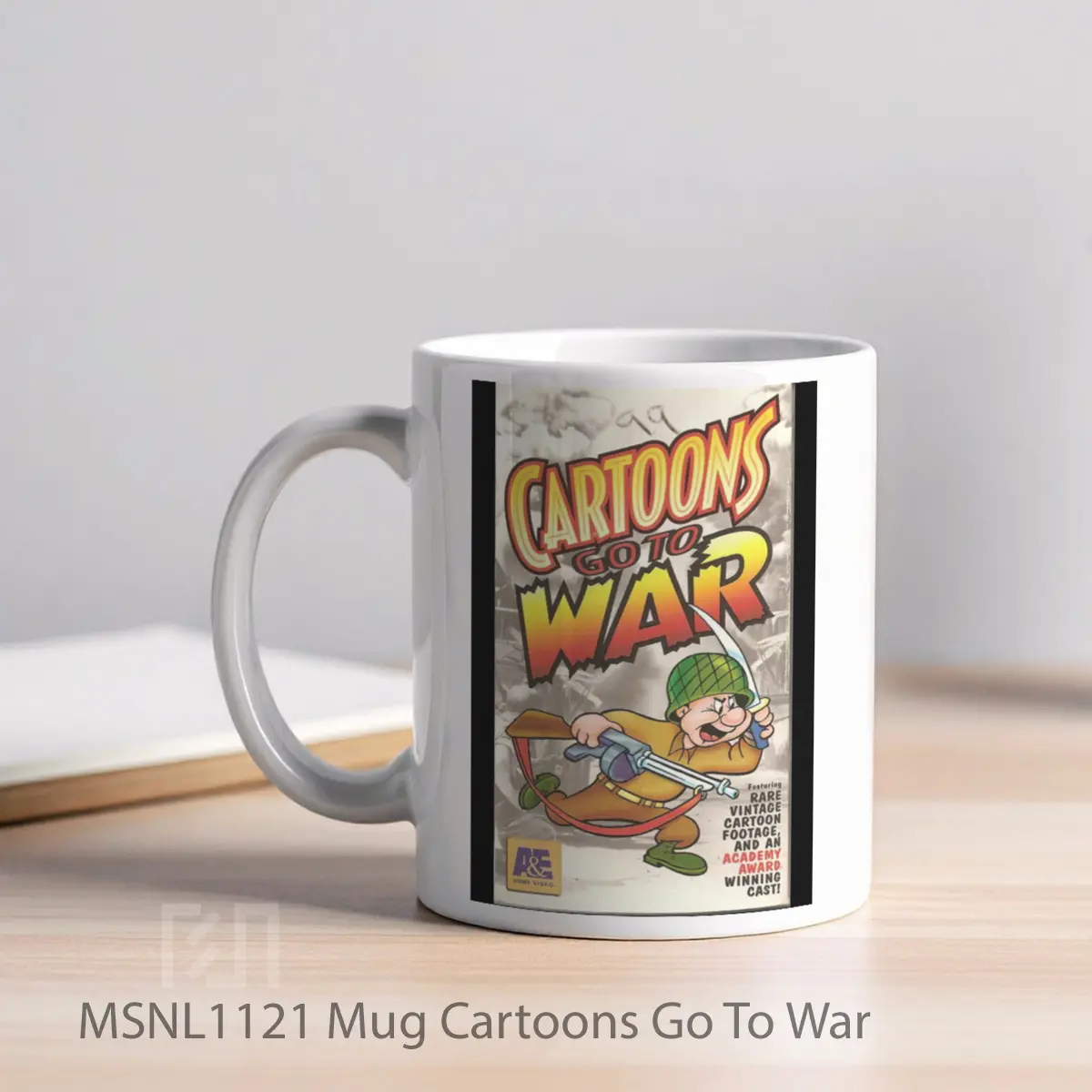 Mug Cartoons Go To War Gelas Keramik Tema Film MSNL1121 - Tampak Kiri