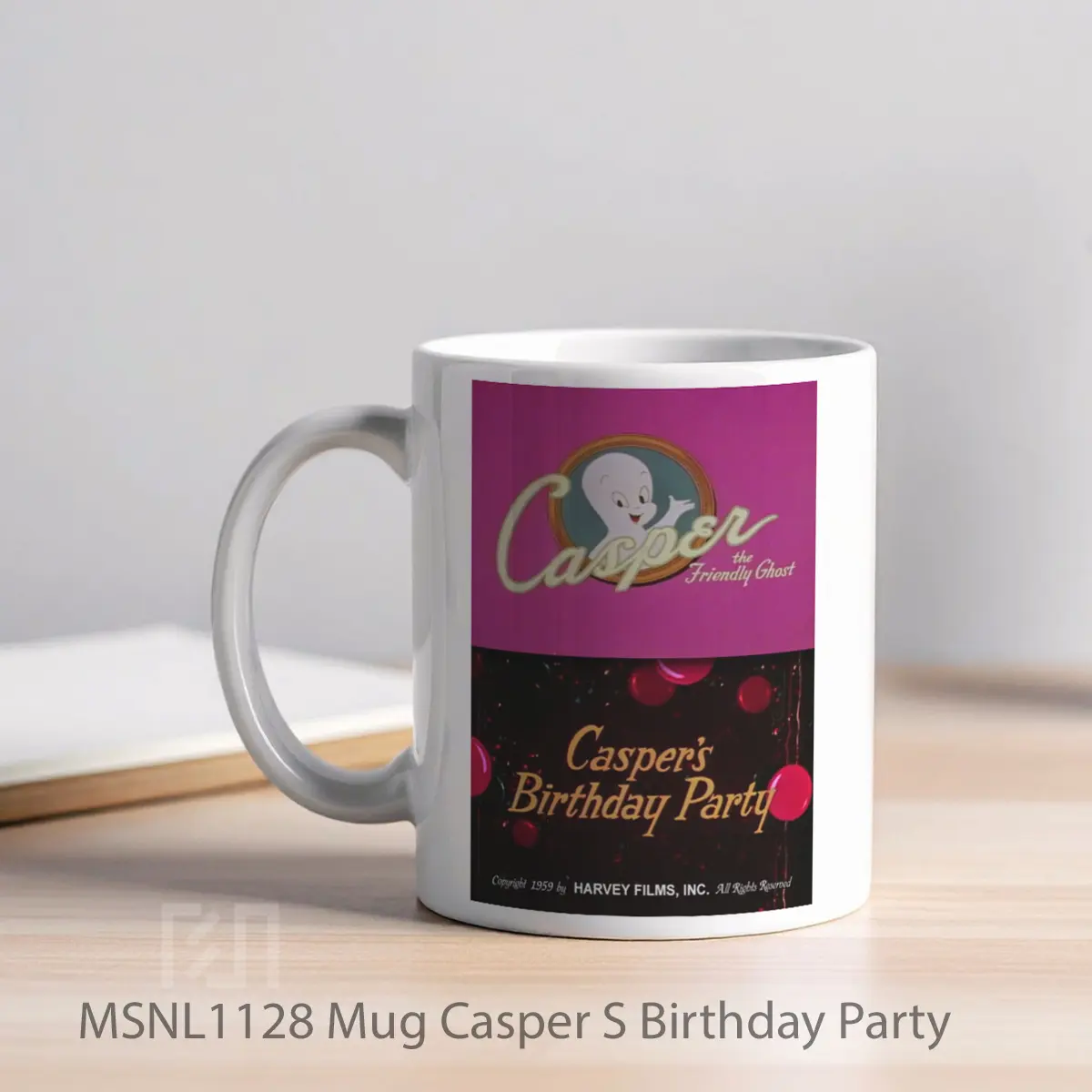 Mug Casper S Birthday Party Gelas Keramik Tema Film MSNL1128 - Tampak Kiri